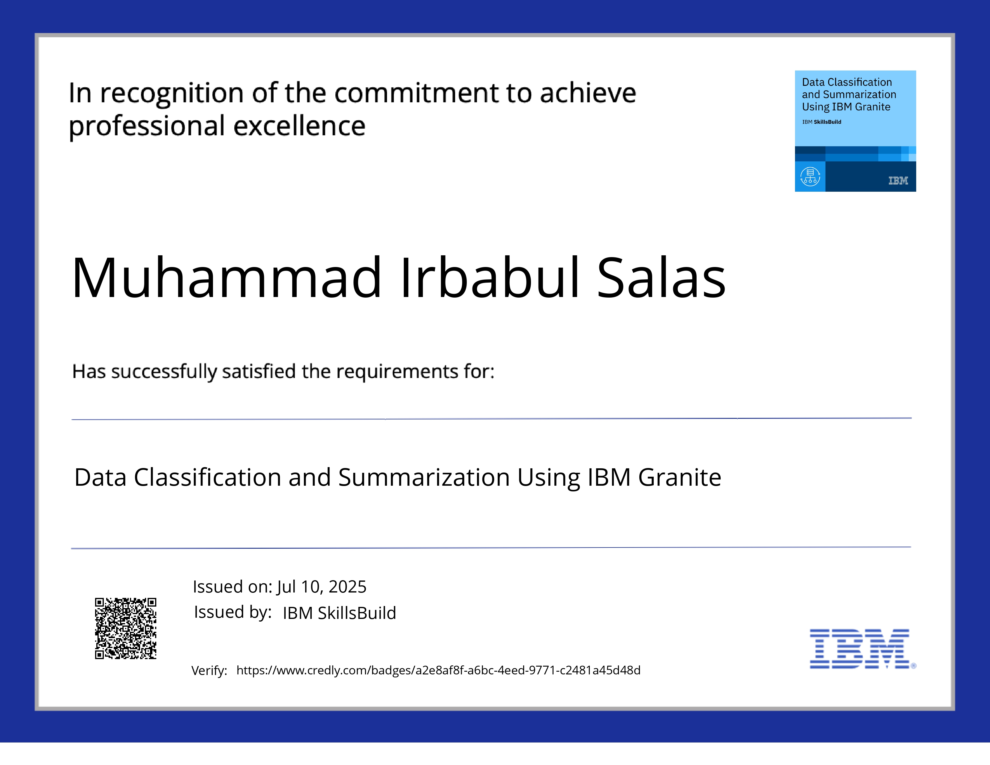 Sertifikat From IBM